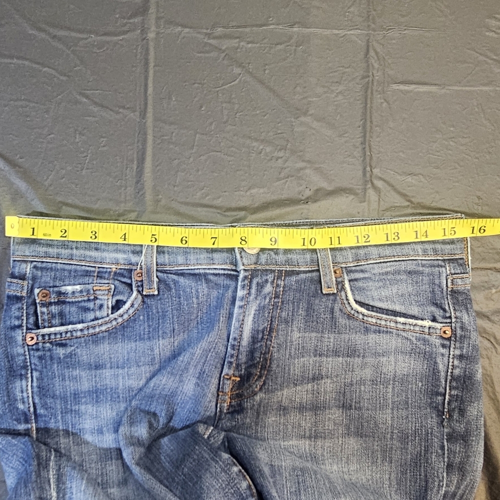 7 For All Mankind Dark Blue Boot Cut Jeans - Picture 5 of 14